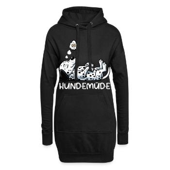 Hundemüde Dalmatiner Dalmatinerbesitzer Dalmatine - Hoodie-Kleid - Schwarz - Vorne