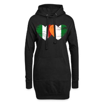 Drapeau Italien de Côte d’Ivoire Cœur utilisé - Sweat-shirt à capuche long Femme - noir - Devant