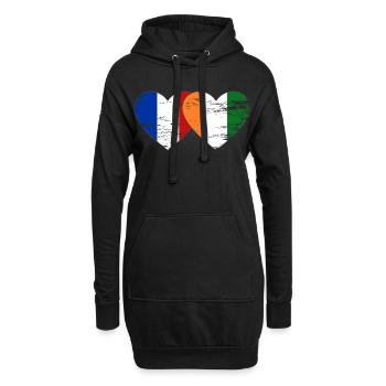 Drapeau de la France Côte d’Ivoire Cœur utilisé - Sweat-shirt à capuche long Femme - noir - Devant