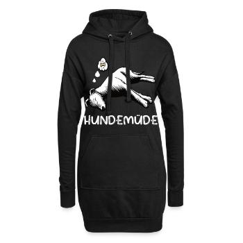 Hundemüde Irischer Wolfshund Wolfshundbesitzer - Hoodie-Kleid - Schwarz - Vorne