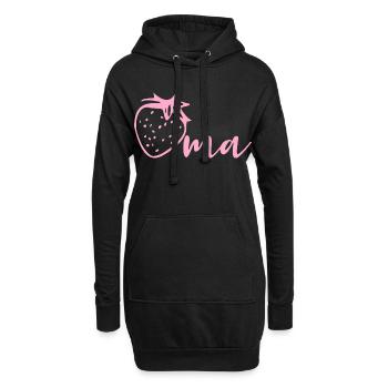Fraises, grand-mère - Sweat-shirt à capuche long Femme - noir - Devant