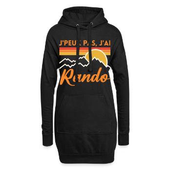 Rando Soleil Vintage Montagne randonnée rando - Sweat-shirt à capuche long Femme - noir - Devant