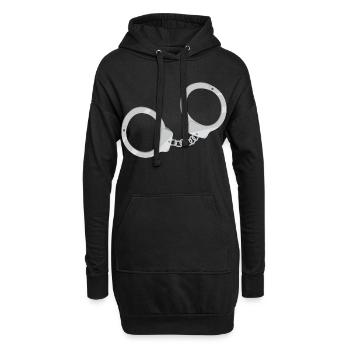 Handschellen - Hoodie-Kleid - Schwarz - Vorne