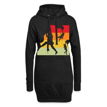 Retro Sunset Climber Silhouettes - Hoodie Dress - black - Front