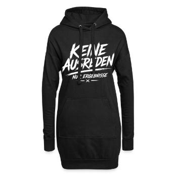 Keine Ausreden Nur Ergebnisse - Hoodie-Kleid - Schwarz - Vorne