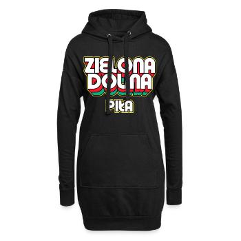 Zielona Dolina Piła. Name des Retro-Bezirks - Hoodie-Kleid - Schwarz - Vorne