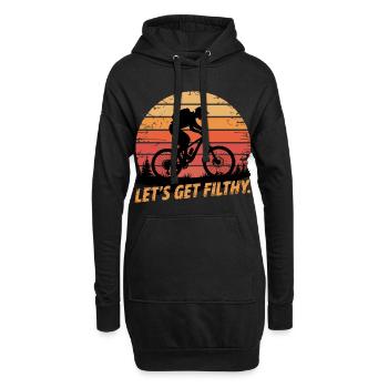 Mountainbike Downhill MTB Riding Radsport Action - Hoodie-Kleid - Schwarz - Vorne