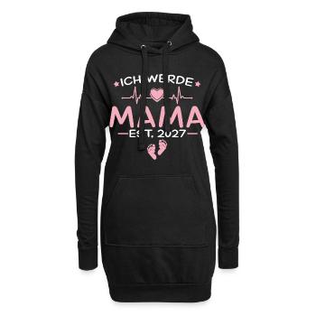 Ich werde Mama 2027 - Schwangerschaft Verkündung - Hoodie-Kleid - Schwarz - Vorne