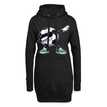 Football de dab - Sweat-shirt à capuche long Femme - noir - Devant