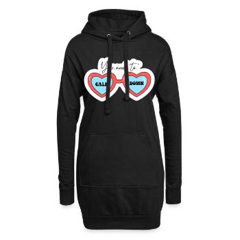 Du musst dich beruhigen, Herz-Gläser - Hoodie-Kleid - Schwarz - Vorne
