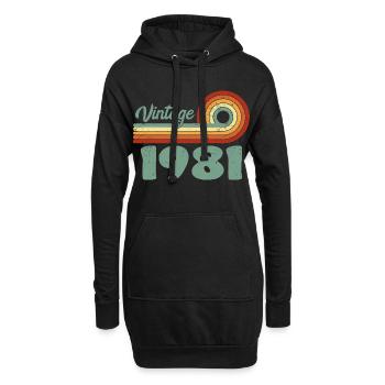 Vintage 1981 Birthday Mountain Retro 1981 - Hoodie-Kleid - Schwarz - Vorne