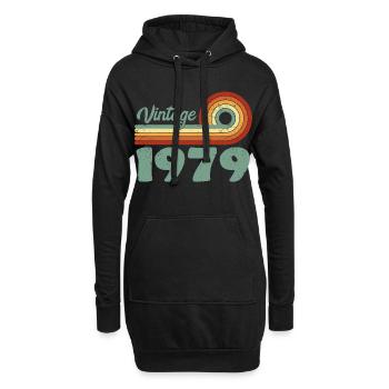 Vintage 1979 Retro Mountain Jubiläum 1979 - Hoodie-Kleid - Schwarz - Vorne