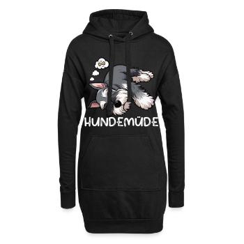 Hundemüde Schnauzer Riesenschnauzer Schnauzerhund - Hoodie-Kleid - Schwarz - Vorne