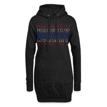 Norwegische Fußballfanflagge – Stolz Rot Weiß Blau - Hoodie-Kleid - Schwarz - Vorne