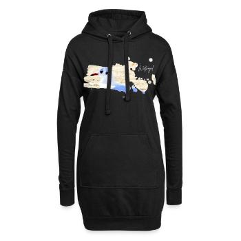 Wattvogel Nordsee Möwe - Hoodie-Kleid - Schwarz - Vorne
