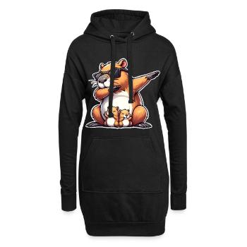 Capybara Papa - Hoodie-Kleid - Schwarz - Vorne
