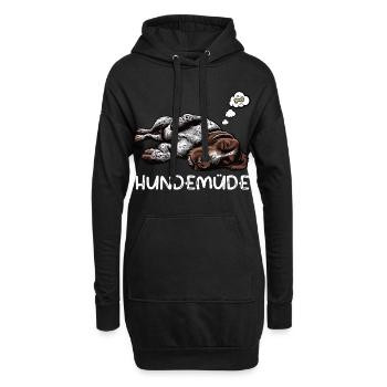 Hundemüde Deutsch Drahthaar drahthaar hunde - Hoodie-Kleid - Schwarz - Vorne