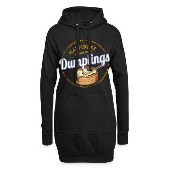 Dumpling Food Baozi Design Vintage Teigtasche - Hoodie-Kleid - Schwarz - Vorne