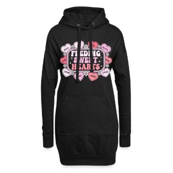Caring Hearts: Bildung und Liebe - Hoodie-Kleid - Schwarz - Vorne