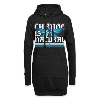 Libelle Libellen Change Is Natural - Hoodie-Kleid - Schwarz - Vorne