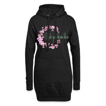 Make your dream bloom - Sweat-shirt à capuche long Femme - noir - Devant