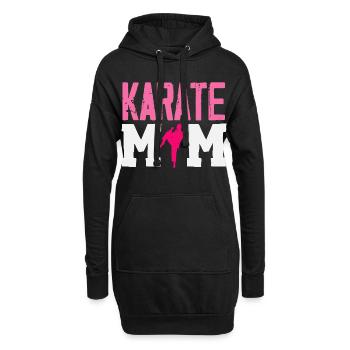 Karate Maman Arts Martiaux Mère Combattante Rose - Sweat-shirt à capuche long Femme - noir - Devant