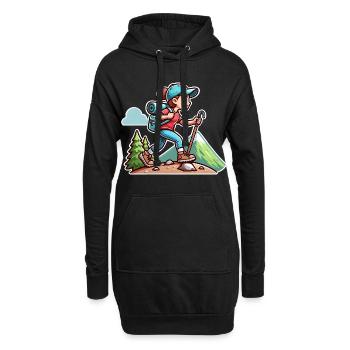 Randonnée pour randonneurs - Sweat-shirt à capuche long Femme - noir - Devant