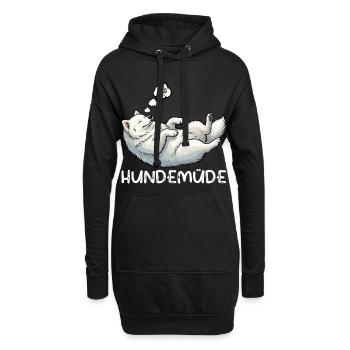 Chien Fatigué Samoyède Propriétaire Samoyède Chien Samoyède - Sweat-shirt à capuche long Femme - noir - Devant