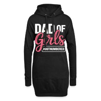 Papa des filles en infériorité numérique Papa fille - Sweat-shirt à capuche long Femme - noir - Devant