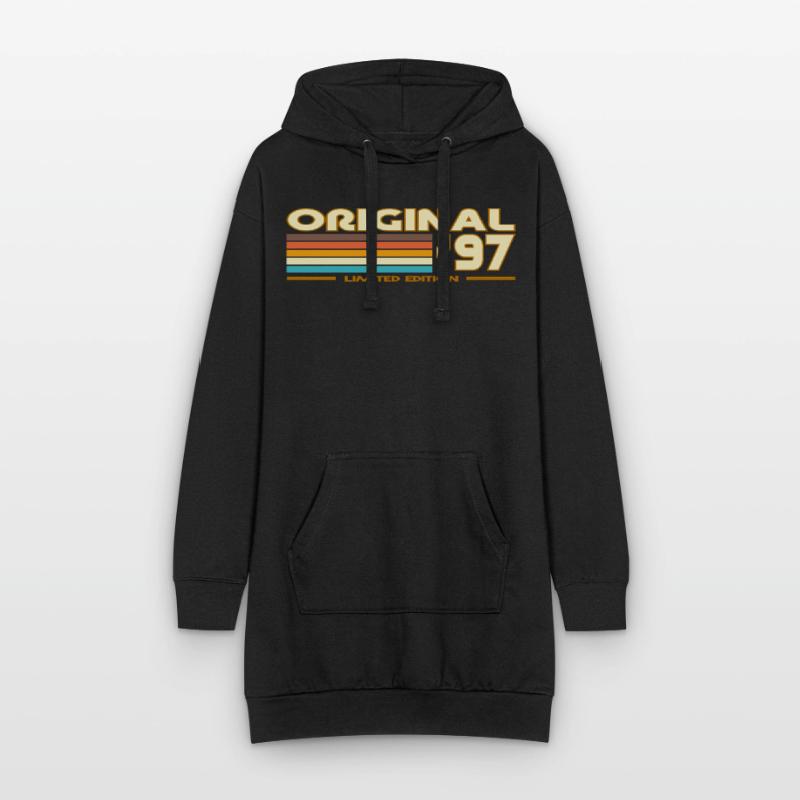 Originale 97er Retro-Pastellstreifen Hoodie-Kleid