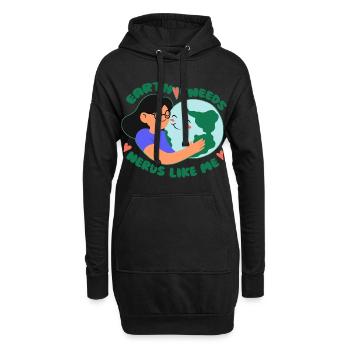 Écologie des écologues - Sweat-shirt à capuche long Femme - noir - Devant