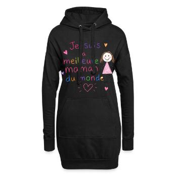 Je suis la meilleure maman du monde - Sweat-shirt à capuche long Femme - noir - Devant