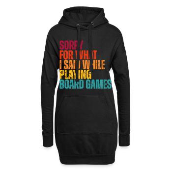 Désolé pour ce que j’ai dit : jeux de société - Sweat-shirt à capuche long Femme - noir - Devant