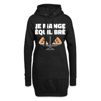 pizza Cadeau humour personnalisé - Sweat-shirt à capuche long Femme - noir - Devant
