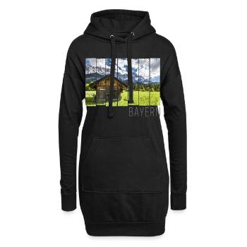 Garmisch Partenkirchen in Bayern Alpen Panorama - Hoodie-Kleid - Schwarz - Vorne