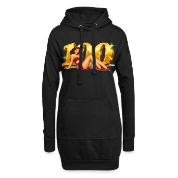 Pin-Up vintage : 100e anniversaire en or - Sweat-shirt à capuche long Femme - noir - Devant