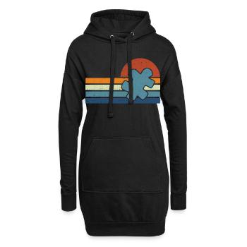 Vintage Autism Sunset - Hoodie-Kleid - Schwarz - Vorne