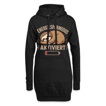 Faultier Energiesparmodus Aktiviert Shirt - Hoodie-Kleid - Schwarz - Vorne