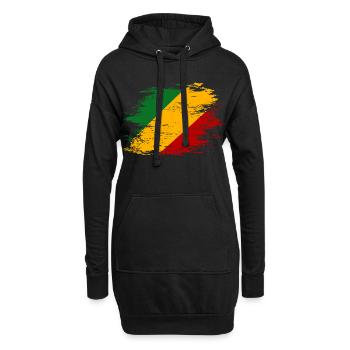 Kongo_Flagge_used - Hoodie-Kleid - Schwarz - Vorne