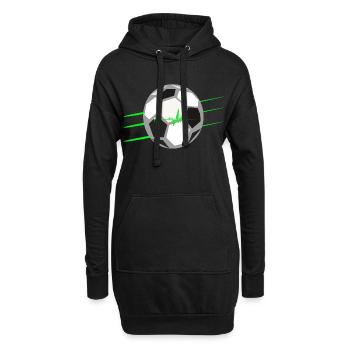 Pulsierender Fußball Herzschlag - Hoodie-Kleid - Schwarz - Vorne