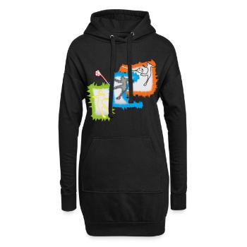 Joueurs de football - Sweat-shirt à capuche long Femme - noir - Devant