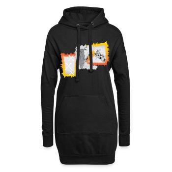 Motorrad Werkstatt Motorradfahrer Schrauber - Hoodie-Kleid - Schwarz - Vorne