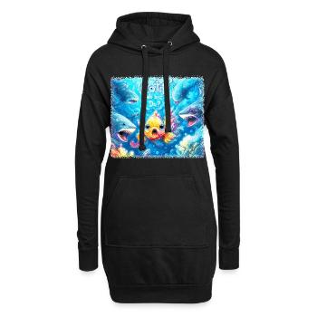 Tiefsee Suche nach christlichen Antworten - Hoodie-Kleid - Schwarz - Vorne