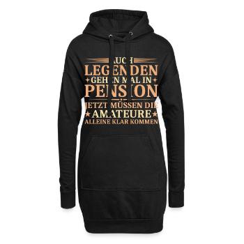 Pensionär – Auch Legenden gehen mal in Pension - Hoodie-Kleid - Schwarz - Vorne