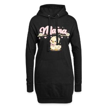 Mama süßes kleines Entlein und Blumen | Mama-Geschenk - Hoodie-Kleid - Schwarz - Vorne