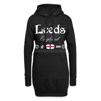 Souvenir de voyage streetwear de Leeds, Angleterre - Sweat-shirt à capuche long Femme - noir - Devant