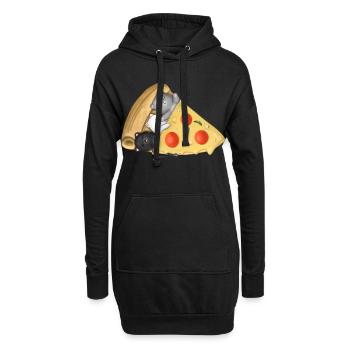Des chats qui dorment à l’intérieur de la pizza cadeau mignon Kawaii pour la nourriture - Sweat-shirt à capuche long Femme - noir - Devant