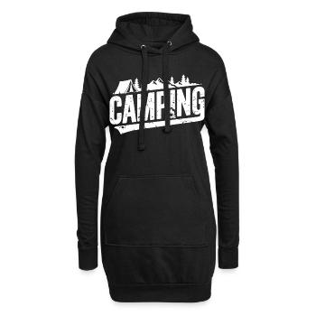 Camping, tente d’aventure en plein air en montagne - Sweat-shirt à capuche long Femme - noir - Devant