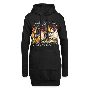 Humour Poules Passion Ferme Élevage Cadeau - Sweat-shirt à capuche long Femme - noir - Devant