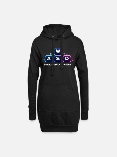 Dinge Die Mich Bewegen WASD PC Gamer - Hoodie-Kleid - Schwarz